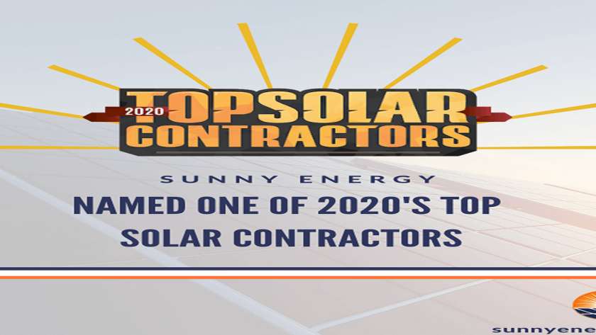 Sunny Energy Featured on 2020 Top Solar Contractors List